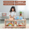 WonderVed Montessori Shelf for Kids 2 Tier