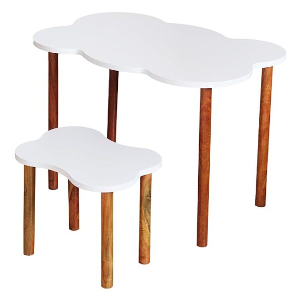 Wooden Toy Shelf + Wooden Book Shelf + Table Chair Set