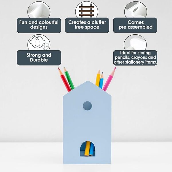 71i3gZGSXsL._SX679_ WonderVed Wooden Stationery Holder (Blue)