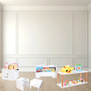 Bundle6 Cloud BookShelf + Open Low Shelf + Storage Box + Cube (Table & Chair)