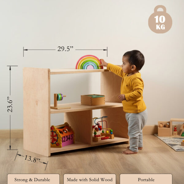 dimension page WonderVed Montessori Shelf for Kids