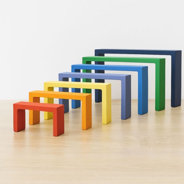 Wooden Rainbow Stacker Toy for Kids