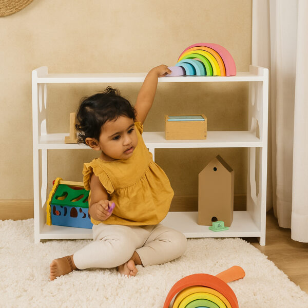 Montessori 3-tier White Toyshelf for Kids