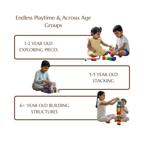 5 Wooden Pyramid Blocks Stacking Toy for Kids