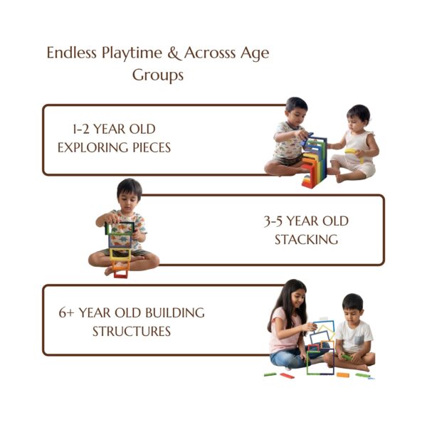 Wooden Rainbow Stacker Toy for Kids