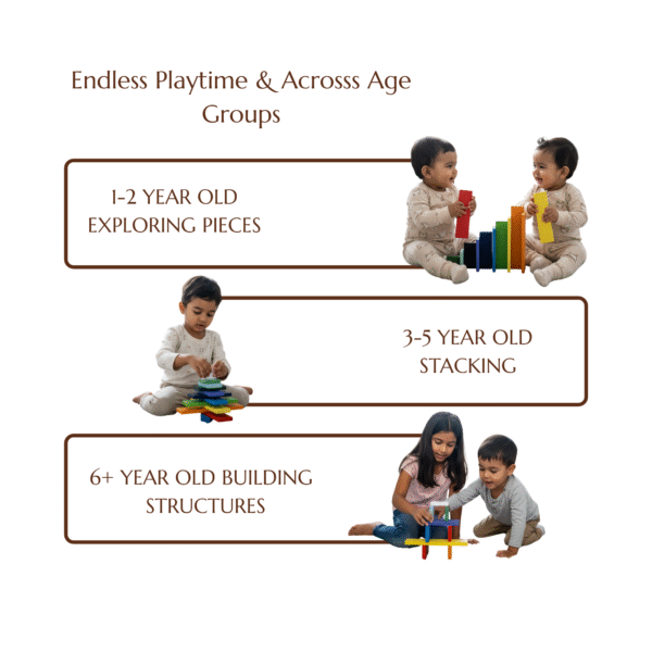 5 Wooden Rainbow Plates Stacking Toy for Kids