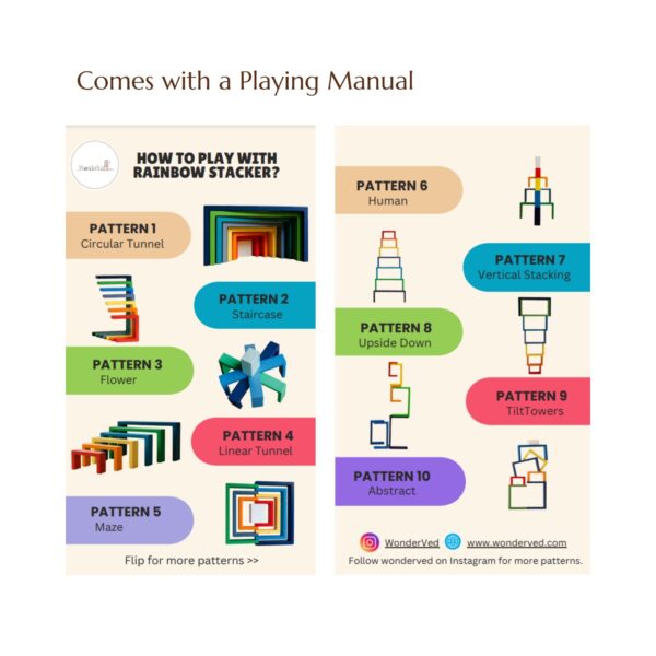 Wooden Rainbow Stacker Toy for Kids