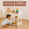 INFO GRAPHIC 1 Montessori 3-tier White Toyshelf for Kids