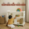INFO GRAPHIC 2 Montessori 3-tier White Toyshelf for Kids