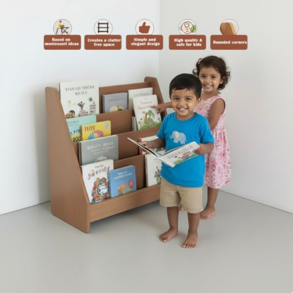 WonderVed Montessori 4-tier Book Shelf for Kids Room