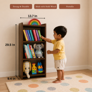 3-tier bookshelf dimensions and shelf spacing