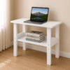 Kids Study Table with Storage Shelf in Room White kids study table with storage shelf placed in a modern room