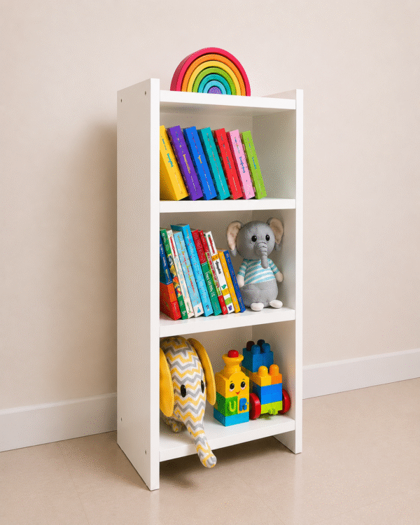 ChatGPT Image Aug 5, 2026, 03_39_01 PM 3-Tier White Multipurpose Bookshelf