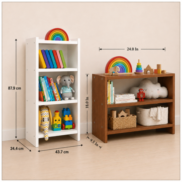 ChatGPT Image Aug 5, 2026, 04_51_19 PM WonderVed Wooden Kids Book & Toy Storage Unit Combo